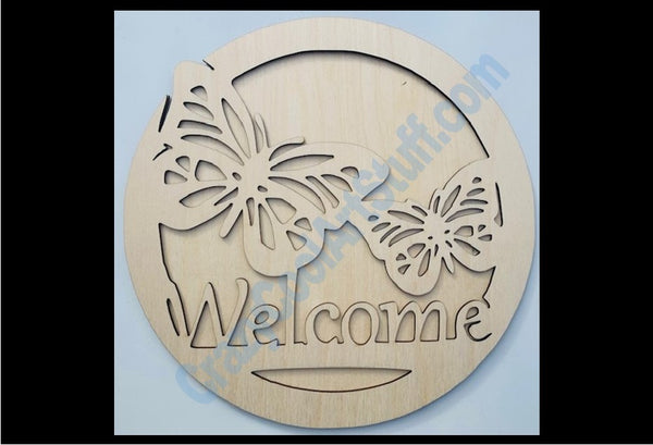 2D - Butterfly Welcome Sign