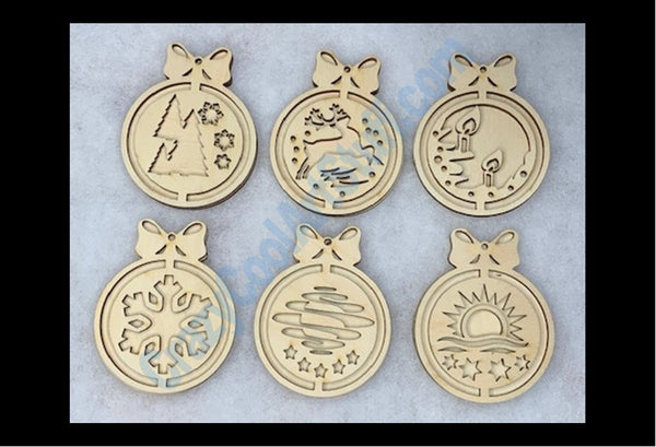 Wood Ornament Set