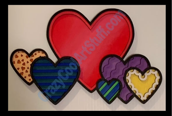 Horizontal Hearts - 3D