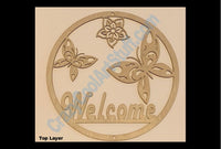 Butterfly Welcome Sign - 3D