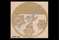 Hummingbird Welcome Sign - 3D